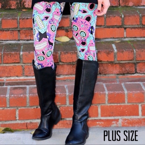 Pants - Plus Size Sugar Skull Leggings